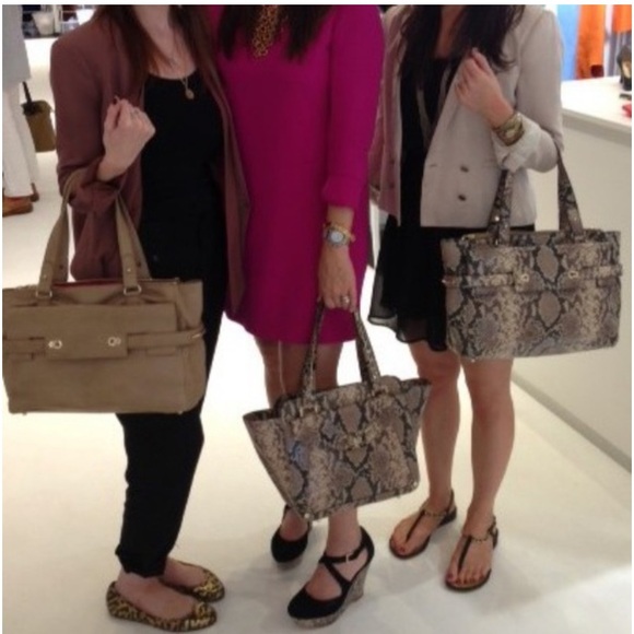 Elaine Turner ‘Ruth’ Leather Python Snakeskin Satchel Bag Purse Tote Handbag ~ - Picture 2 of 16